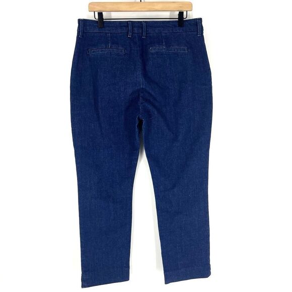 Boden Jeans Size 12 Womens The Wellington Dark Blue Trouser Straight Crop Denim - Picture 5 of 8